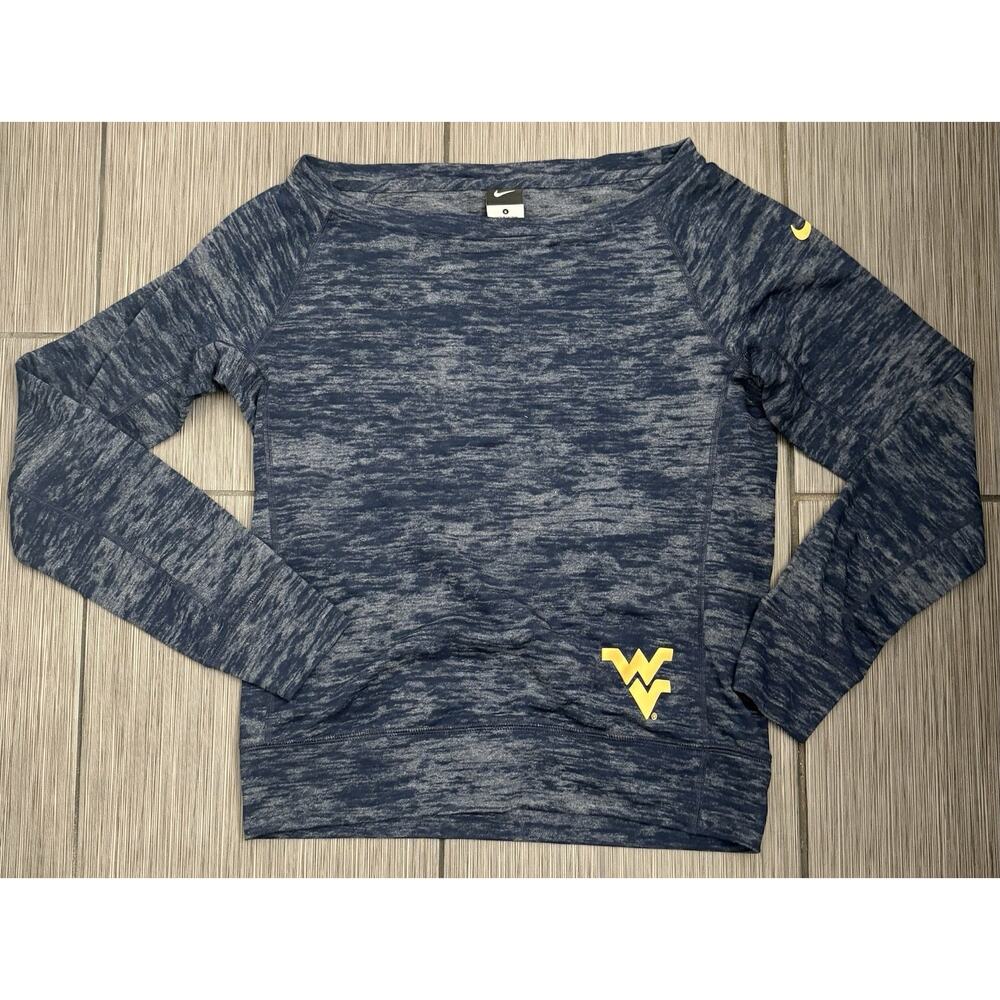 Nike West Virginia Mountaineers Heathered Blue Long Sleeve Shirt Women’s Small